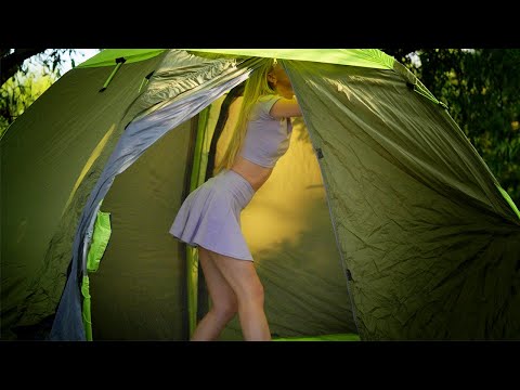 SOLO ASMR CAMPING 🏕 LONELY YOUNG GIRL🥰