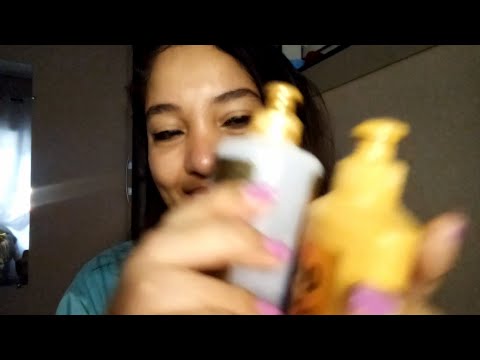 ASMR Fazendo finalização de fitagem com bastante creme nos seus cabelos cacheados + hidratação antes