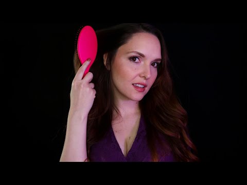 ASMR Relaxing Hair Brushing, Head Scratching and Whisper Ramble