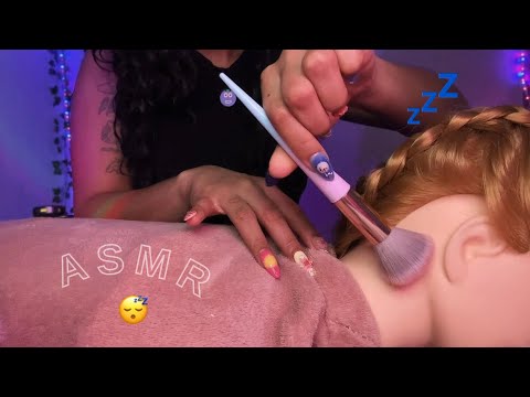 Massagem realista pra você dormir 😴 | Toques suaves nas costas e couro cabeludo 💆🏽‍♀️✨