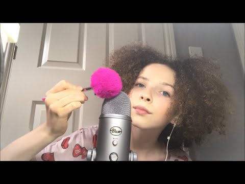 ASMR | Fluffy Mic Brushing with Inaudible Whispering