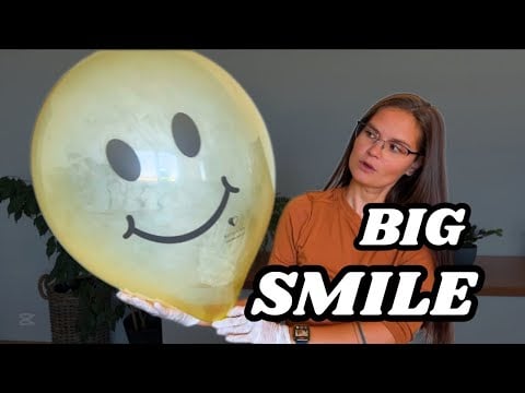 Inflating a HUGE Smiley Balloon in Latex Gloves 🎈😳 | BIGGEST YELLOW BALLOON! 