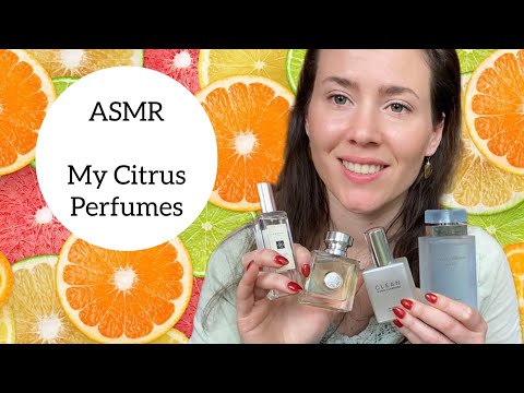 ASMR - My Citrus Perfume Collection - 🍋🍊Glass Tapping & Soft Spoken