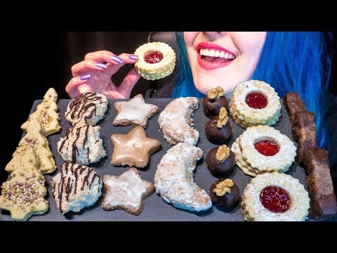 ASMR: Cinnamon Stars, Jam Filled Cookies, Marzipan Chocolates | Christmas Cookies 🎄 [No Talking|V] 😻