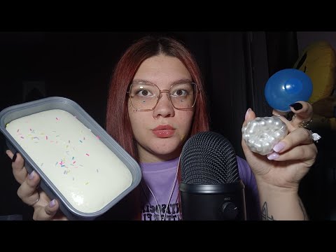 SHEIN HAUL - SHOW & TELL (Slime, Pearl Stress Ball, Sticky Squishy and more) 😴💜 | ASMR ITA