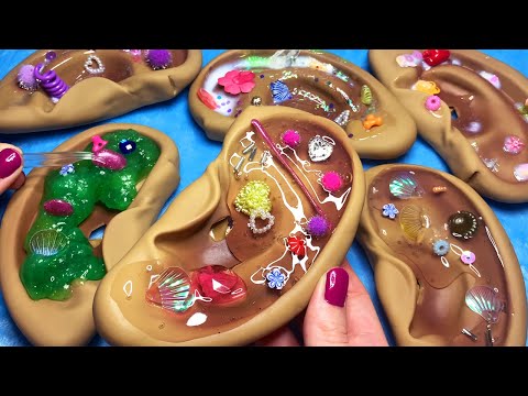 ASMR Ear Peeling 👂 Glue, Slime and Beads (Intense Sounds)