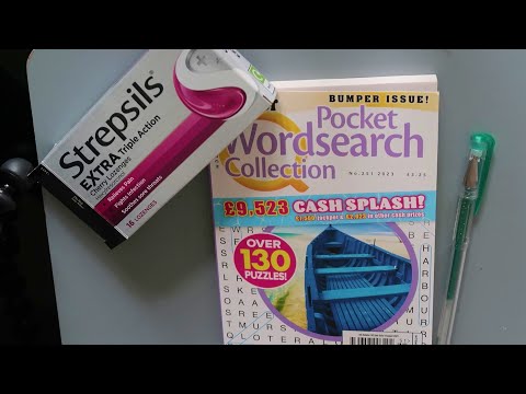 ASMR Eating Strepsils (Throat Lozenges) & Doing A Word Search ‘Bout Of Flu'