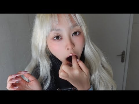 ASMR mouth sounds*long nail biting,teeth scratching*