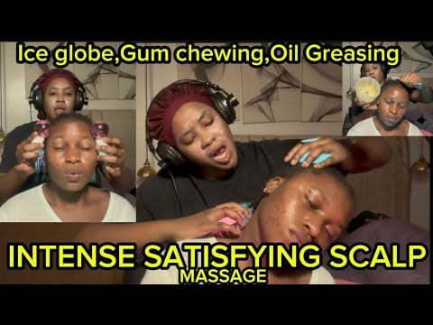 ASMR: Super fast 💨 Head scratch Massage with Different Tools,gum cracking sounds,oil greasing