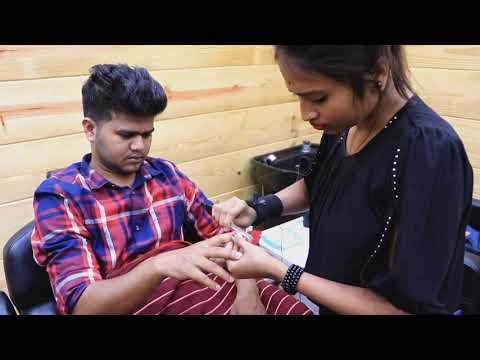 Asmr nail cutting by Indian female barber pakhi | Indian female barber work