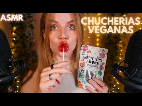 ASMR SONIDOS DE BOCA COMIENDO CHUCHERIAS VEGANAS de oreja a oreja