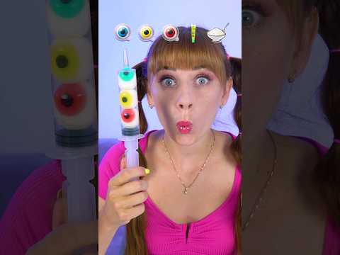 ASMR Emoji Gummy Eyebals, Wassabi Mukbang #shorts