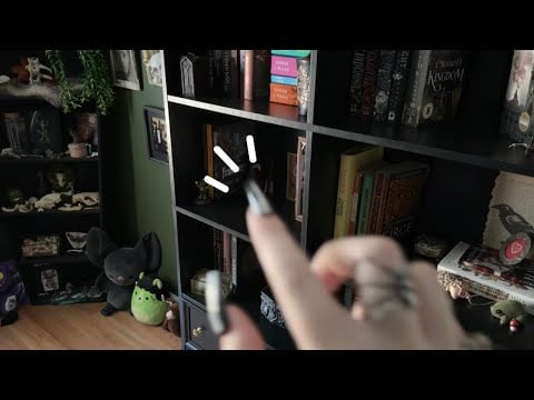 ASMR | Lofi Tapping On My Bookshelf & Around My Office Tour 🖤🧟‍♂️📚 camera tapping, scratching, etc.