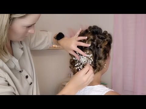 ASMR Perfectionist Elegant Bridal Hairstyle With Hair Pin & Makeup Application - Finishing Touches