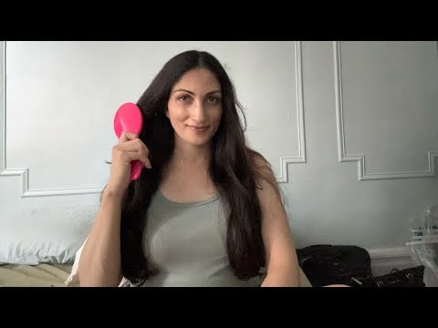 ASMR| BRUSHING HAIR WHILE IN BED