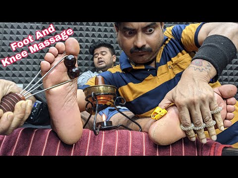 ASMR Hot Oil Foot Massage And Knee Massage For Your Whole Day Stress Relief | Binaural audio ASMR