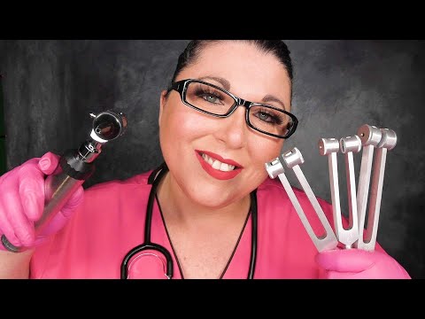 ASMR Ear Exam and Hearing Test (Ear Scraping, Otoscope, Tuning Forks) Medical Roleplay