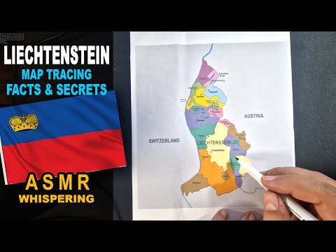 ASMR: LIECHTENSTEIN map outline drawing with its municipalities | Facts and Secrets | ASMR whispers
