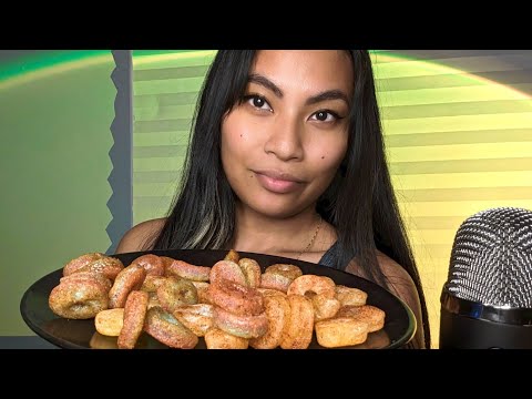 ASMR Eating Tajin Watermelon And Mango Gummy Rings