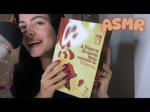 ASMR FOLHEANDO REVISTA CACAU SHOW E MASCANDO CHICLETE