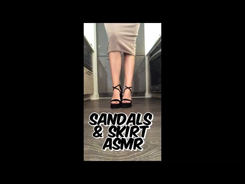 Sandals & Skirt ASMR — Black Heels — Office