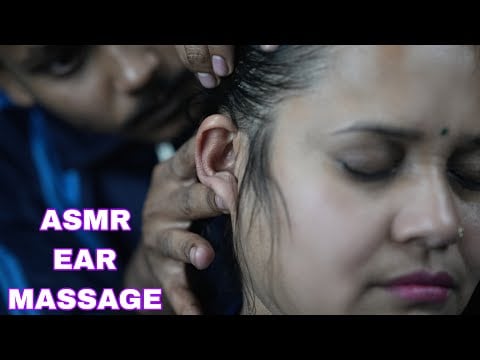 Female Ear Massage ASMR | Oil Head Massage And Head Scratching | Neck Cracking And Tapping Massage