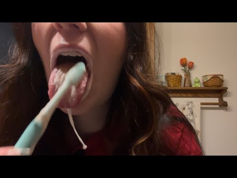 brushing my teeth :( asmr *MESSY*