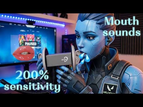Valorant ASMR mouth sounds licking keyboard sounds kisses whispering for sleep and relaxation 