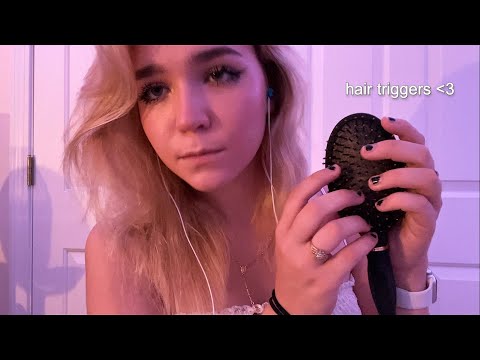 ASMR Hair Triggers (brushing your hair, my hair, tapping)