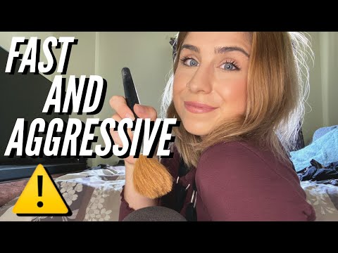 ASMR | ⚠️ FAST & AGGRESSIVE Tapping/Scratching w/Mic brushing, Mouth sounds (No Talking)