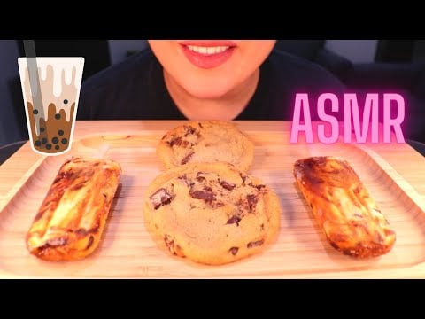 ASMR BROWN SUGAR BOBA ICE CREAM BARS & CHOCOLATE CHUNK COOKIES MUKBANG 먹방 |Mandy Foods ASMR