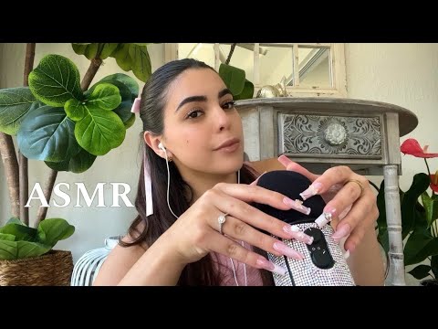 ASMR press on nails application with long nails 💅🏼 (mic scratching, nail tapping, etc..)