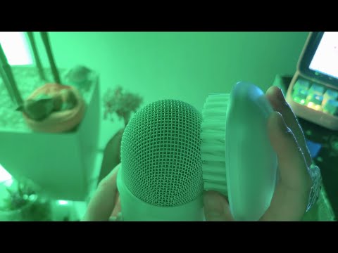 ASMR Fast and Aggressive Mic Brushing [Bristle Brush] | NO TALKING