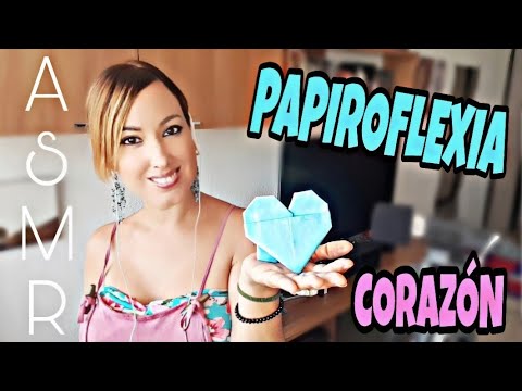 ASMR PAPIROFLEXIA- CORAZON DE CARTULINA- tijeras, papel, manualidades