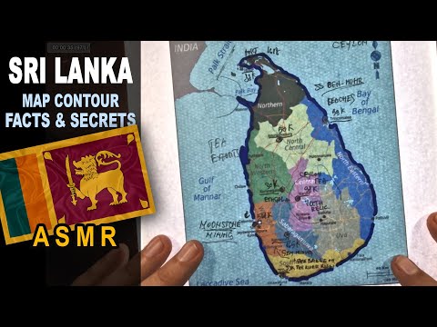 ASMR: Map of SRI LANKA Island outline tracing | Main CITIES less known facts | ASMR maps and facts