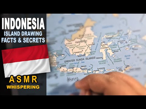 ASMR: Drawing INDONESIAN islands outline and provinces | With facts and secrets | ASMR soft spoken