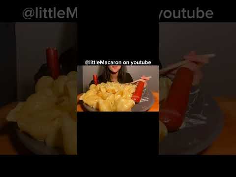 Mac and Cheese Mukbang ASMR #asmr #eatingasmr #macandcheese #cheese #creamy #shorts #mukbang #food