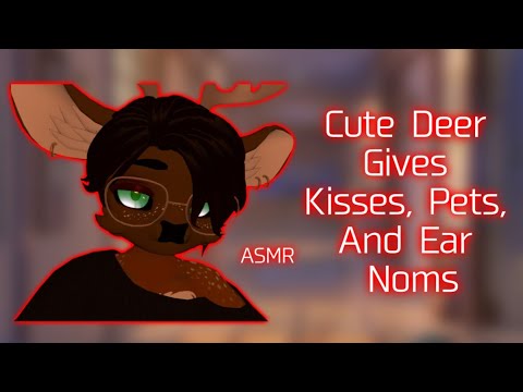 [Furry ASMR] Cute Deer Gives Kisses And Ear Noms (Mouth Sounds, Pets, Ear Noms, White Noise)