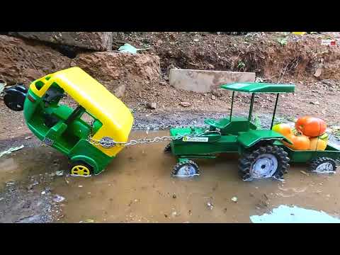 mini Tractor tomato load stuck in mud help mini Auto Rickshaw | rainbow jungle tv