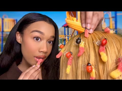 ASMR Your Mom Eats Bugs Out of Your Hair After You Fall on The Playground 🛝 🐛 ASMR Bug Searching 
