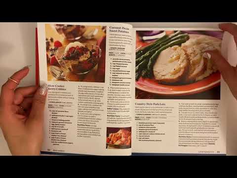 Lo-Fi ASMR on a Mini Mic - Whispered Reading of Recipes from a Glossy Paged Cook Book 📖 🥘