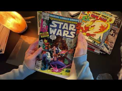 Vintage Comic Book Board and Bag Soft Spoken ASMR with Plastic Crinkles