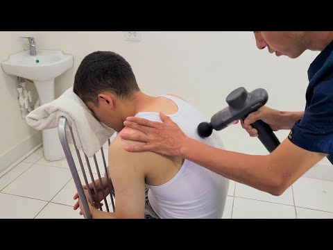 MASSAGE THERAPY ON CHAIR (Back, Neck Massage w ASMR Tools)