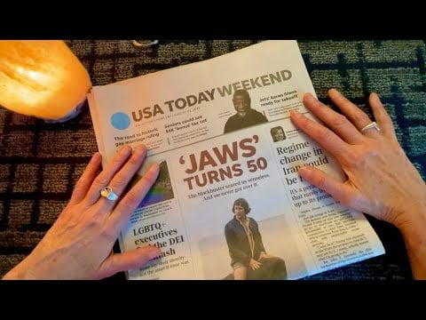 Soft-Spoken ASMR ~ Flipping Through Todays Newspaper 🗞️ Top Summer Blockbusters & Headlines