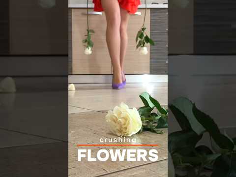 High Heels Crushing Things: Pea's Pumps vs. Flowers! Oddly Satisfying ASMR