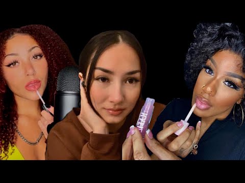 ASMR mouth sounds and lipgloss ❤️ with @Triniti J ASMR and @Telina Tingles ASMR