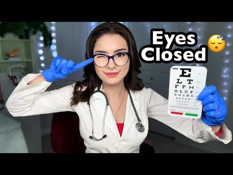 ASMR Cranial Nerve Exam EYES CLOSED 👀 Medical Roleplay, Eye, Hearing Tests for Sleep