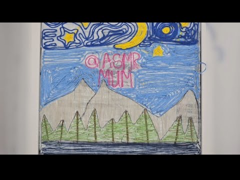 My cool new idea..'Doodle pulling' ASMR Bob Ross (inspired) beginner scene.