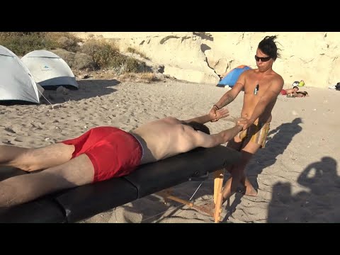 ASMR beach yoga body massage + head, neck, foot, leg, back, arm, sleep massage + asmr turkish beach