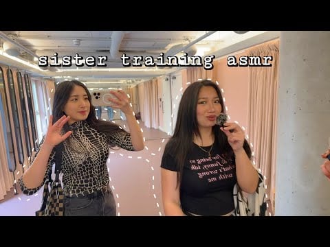 training my sister to do ASMR outside🍓